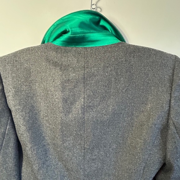 Vintage Valentino Crop Blazer, charcoal, wool, Size 10 - Picture 7 of 12